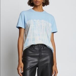 NWOT Proenza Schouler White Label Dotted Tie Dye T-Shirt Blue Pearl Sz L